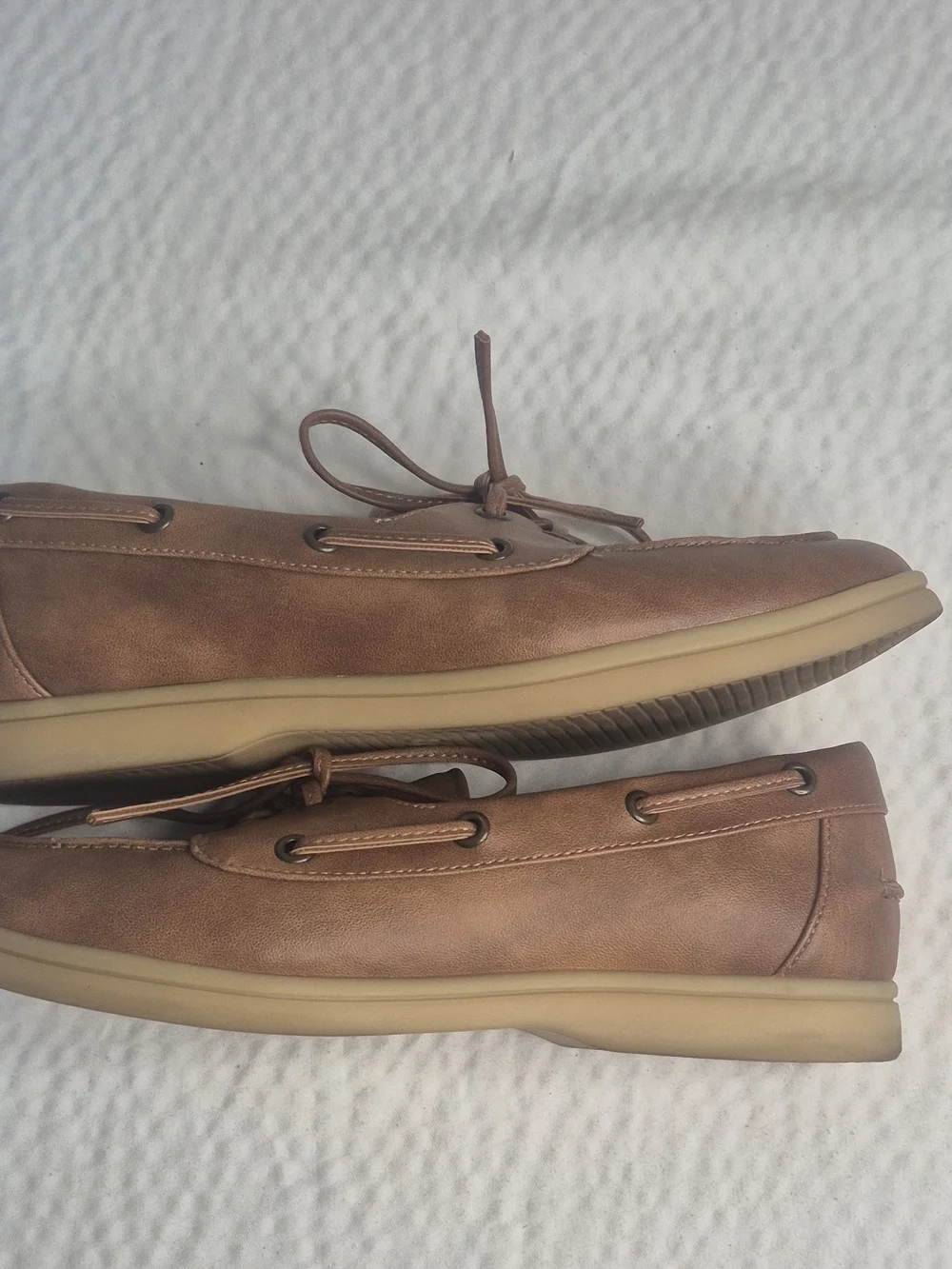 Falls Creek Mens Brown Boat Shoes Lace-Up Round Toe Nautical Casual US 8